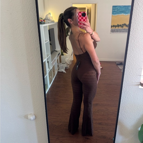 Fashion Nova Valentina Lace Jumpsuit - Chocolate | Lace Brown Jumpsuit | S | NWT - Picture 4 of 6